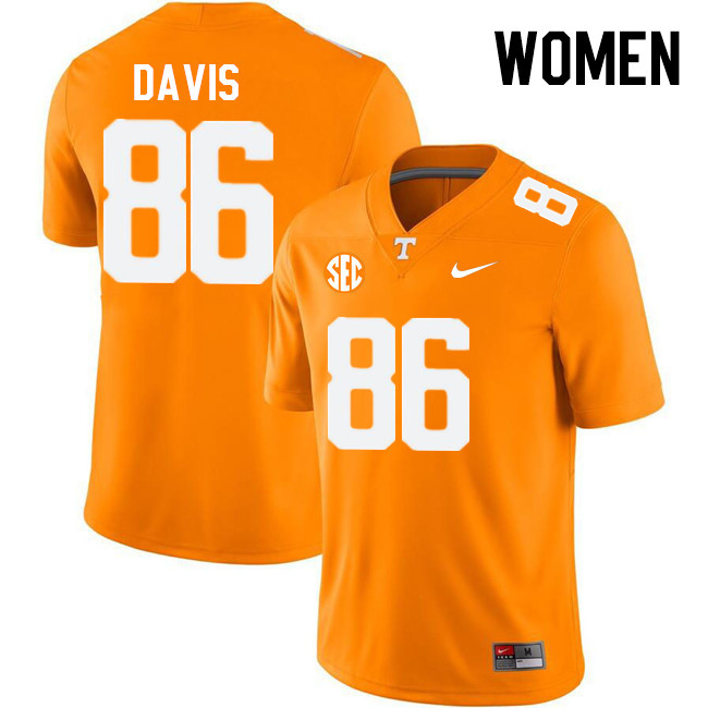 Women #86 Ethan Davis Tennessee Volunteers College Football Jerseys Stitched Sale-Orange - Click Image to Close